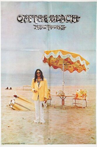 1974 Neil Young On The Beach Warner Brothers Reprise Promotional Poster Near Mint 87