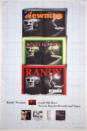 1974 Randy Newman Good Old Boys Reprise Records Promo Poster Excellent 79