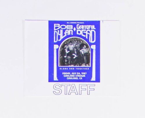 1987 Bob Dylan Grateful Dead Oakland Stadium Staff Badge Near Mint 85