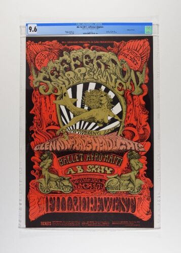 1968 BG-142 Jefferson Airplane Fillmore West Poster CGC 9.6