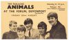 1965 The Animals The Forum UK Handbill Near Mint 89