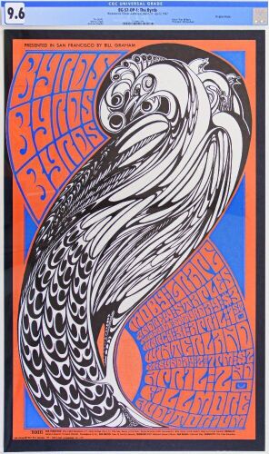 1967 BG-57 The Byrds Winterland & Fillmore Auditorium Poster CGC 9.6