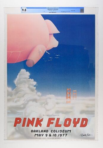 1977 AOR-4.47 Pink Floyd Oakland Coliseum Signed Tuten Poster CGC 9.8