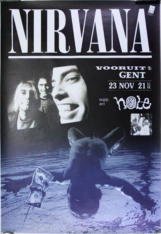 1991 Nirvana Hole Vooruit Ghent Belgium Poster Near Mint 89