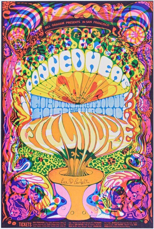 1968 BG-139 Canned Heat Gordon Lightfoot Fillmore West Signed Conklin Poster Near Mint 85