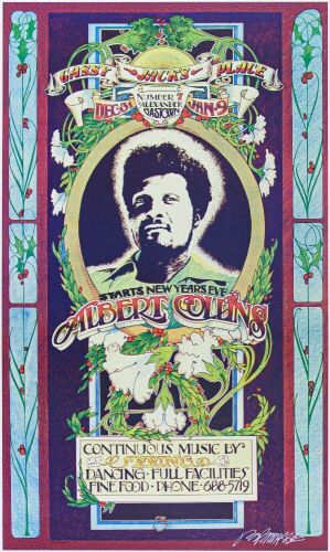 1970 Bob Masse Albert Collins Gassy Jack's Place Vancouver Signed Masse RP Poster Mint 95