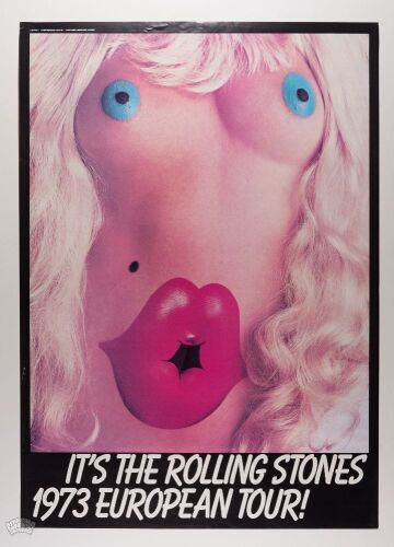 1973 Rolling Stones European Tour Souvenir Merch Poster Excellent 77