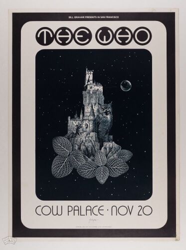 1973 AOR-4.42 The Who Cow Palace Concert Poster Excellent 75