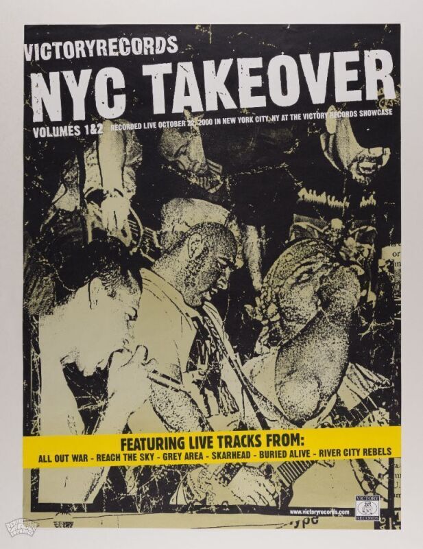 2001 NYC Takeover Victory Records Volume 1 & 2 Album In Store Promotional Poster Near Mint 83