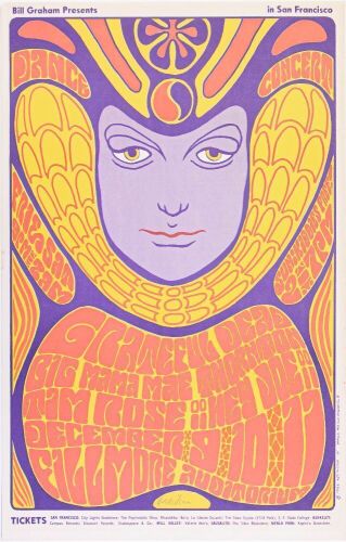 1966 BG-41 Grateful Dead Big Mama Thornton Fillmore Auditorium Signed Wilson Poster Near Mint 81