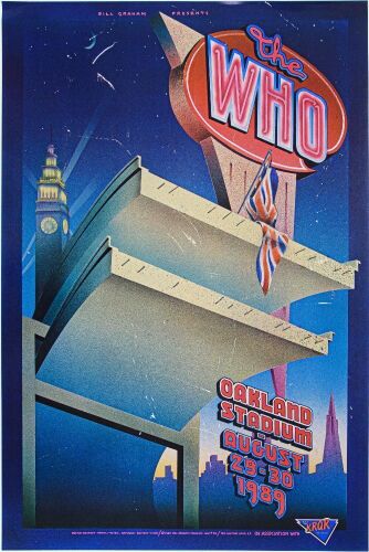 1989 BGP-32 The Who Oakland Stadium Poster Near Mint 83