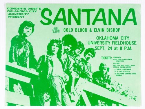 1970 Santana Oklahoma City University Fieldhouse Handbill Mint 91