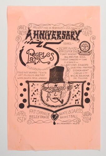 2004 Peoples Park Protest 25th Anniversary Poster Excellent 71