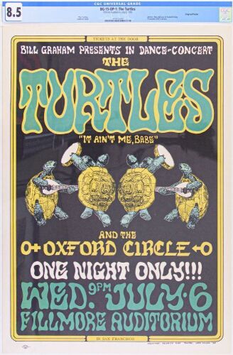 1966 BG-15 The Turtles Fillmore Auditorium Poster CGC 8.5