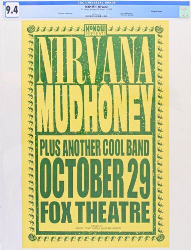 1991 MXP-79.1 Nirvana Fox Theatre Portland Poster CGC 9.4