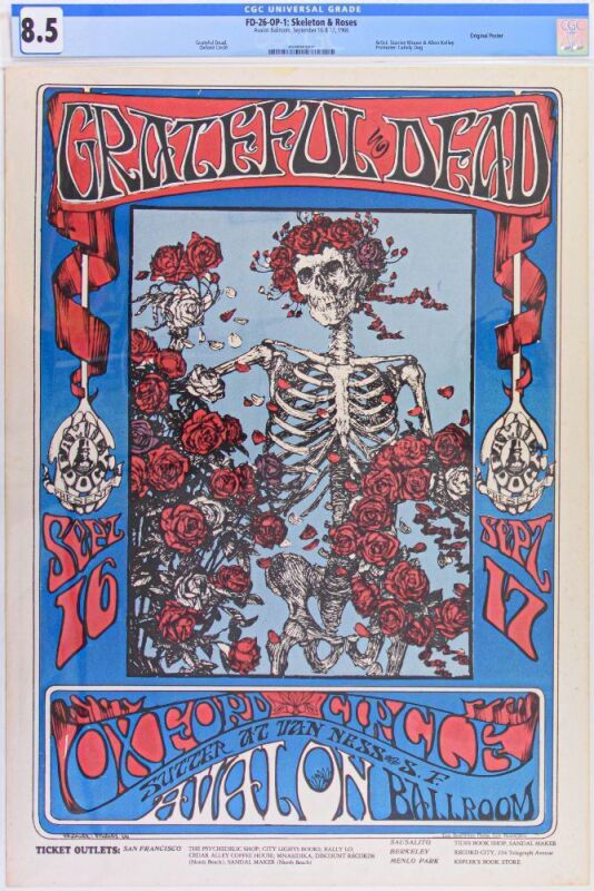 1966 FD-26 Grateful Dead Avalon Ballroom Poster CGC 8.5