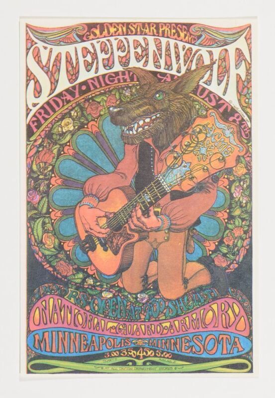 1969 Steppenwolf Minneapolis National Guard Armory Handbill Mint 91