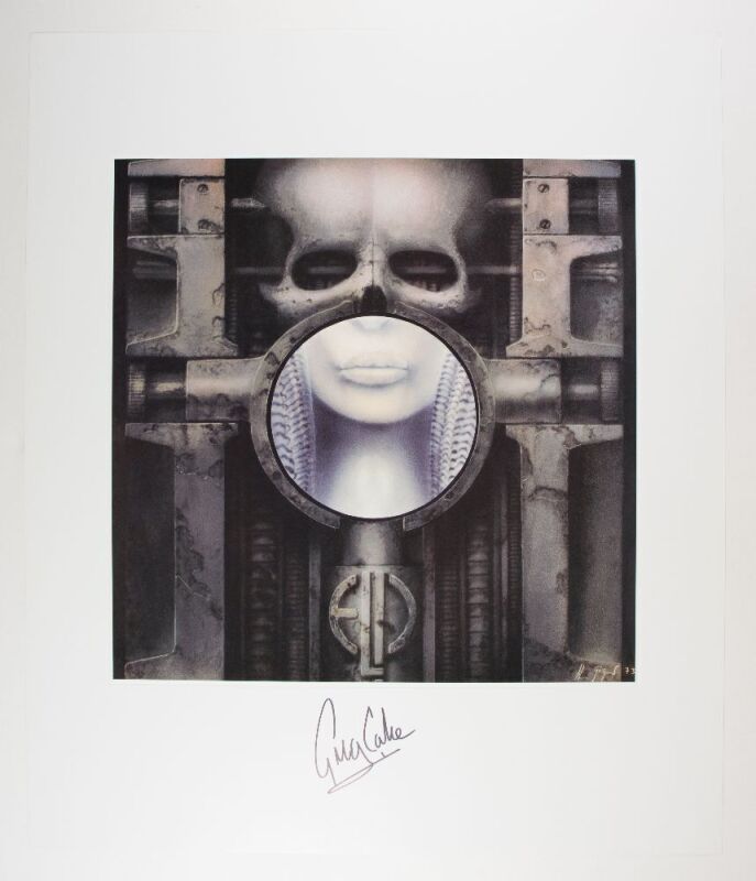 1990 Emerson Lake & Palmer Brain Salad Surgery Commemorative LE Signed Greg Lake Print Poster Near Mint 83