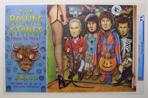 1994 BGP-100 The Rolling Stones Seal Oakland Stadium Halloween Shows Poster CGC 9.4