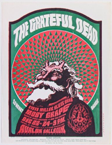 1966 FD-40 Grateful Dead Steve Miller Avalon Ballroom Handbill Near Mint 80