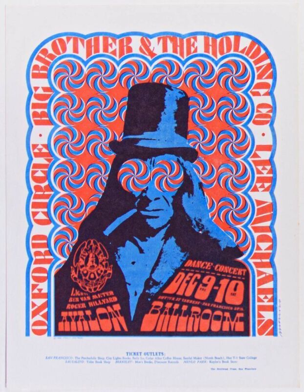 1966 FD-38 Big Brother Janis Joplin Oxford Circle Avalon Ballroom Handbill Near Mint 85