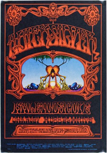 1968 FD-101 Quicksilver Messenger Service Avalon Ballroom Poster Excellent 75