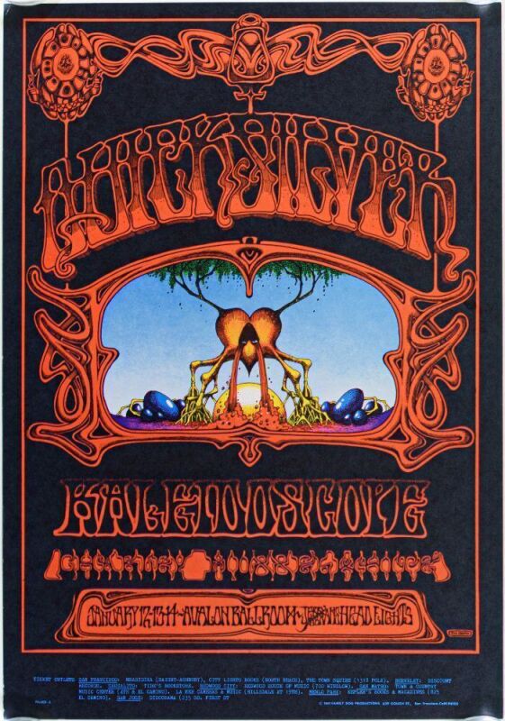 1968 FD-101 Quicksilver Messenger Service Avalon Ballroom Poster Excellent 75