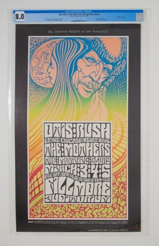 1967 BG-53 Otis Rush Frank Zappa The Mothers Fillmore Auditorium RP2 Poster CGC 8.0