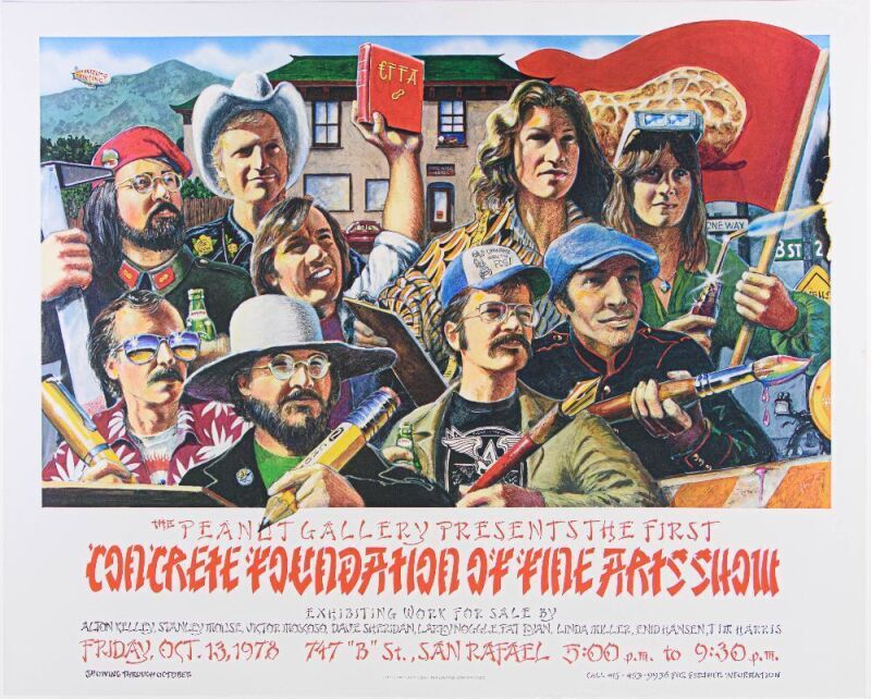 1978 AOR-4.280 Alton Kelley Stanley Mouse Victor Moscoso The Concrete Foundation of Fine Arts Show San Rafael Poster Extra Fine 69