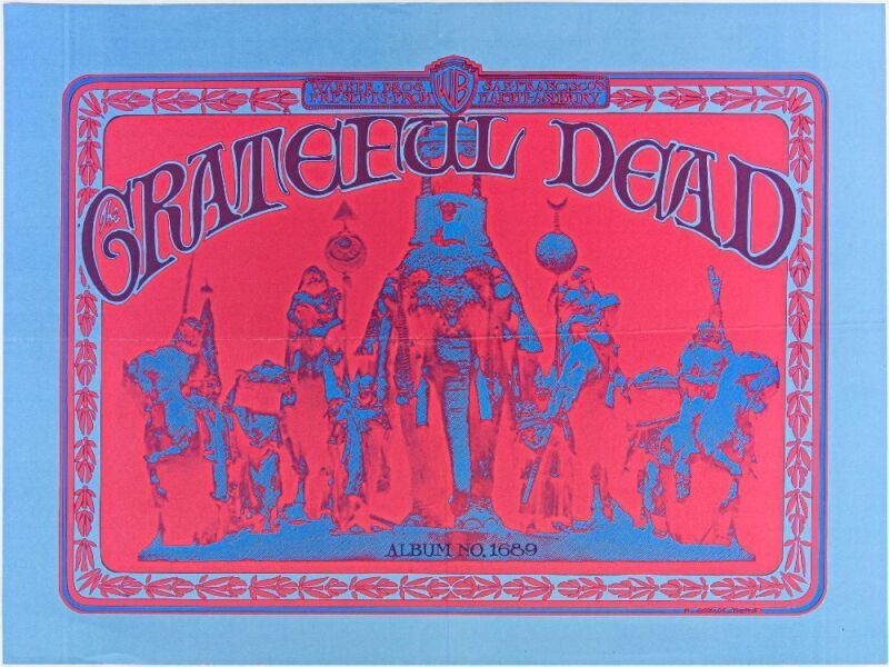 1967 Mouse & Kelley Grateful Dead Debut Album Warner Brothers Records Promotional Poster Excellent 70