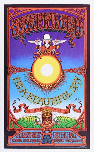 1968 AOR-3.116 Grateful Dead Honolulu Hawaii RP2 Poster Mint 91