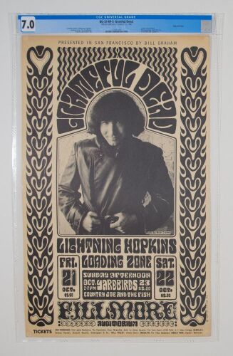 1966 BG-32 Grateful Dead Fillmore Auditorium RP3 Poster CGC 7.0