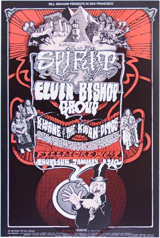 1971 BG-265 Spirit Elvin Bishop Group Fillmore West Poster Near Mint 89