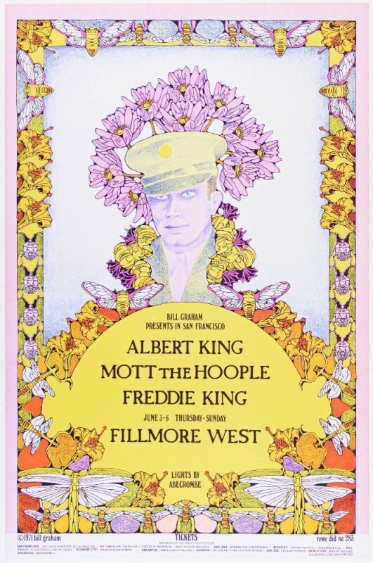 1971 BG-283 Albert King Mott the Hoople Fillmore West Poster Mint 91