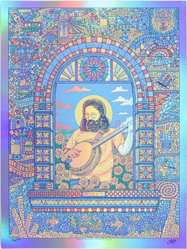 2024 Owen Murphy Jerry Garcia One Drop Design Studio Rainbow Foil LE Signed Murphy Poster Mint 91