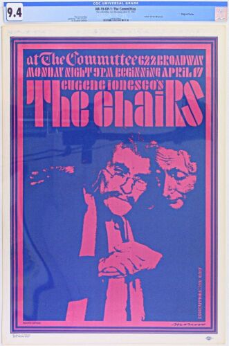 1967 NR-19 The Committee Eugène Ionesco's The Chairs Poster CGC 9.4