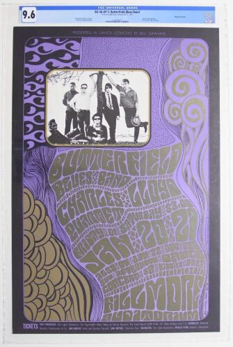 1967 BG-46 Butterfield Blues Band Fillmore Auditorium Poster CGC 9.6