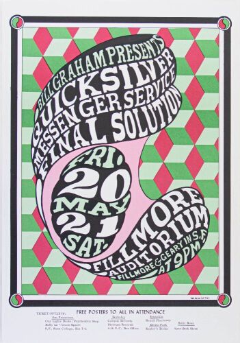 1966 BG-7 Quicksilver Messenger Service Fillmore Auditorium RP2 Poster Mint 93