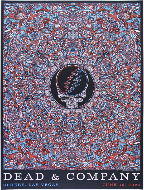 2024 Dead & Company The Sphere Las Vegas Signed Mishka Westell Poster Mint 93