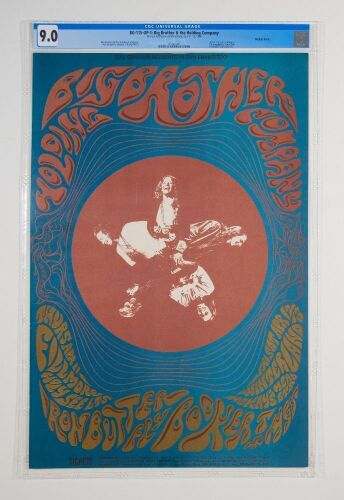 1968 BG-115 Big Brother Janis Joplin Fillmore & Winterland Poster CGC 9.0