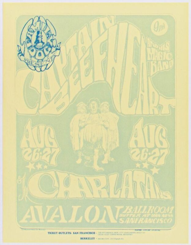 1966 FD-23 Captain Beefheart The Charlatans Avalon Ballroom Handbill Mint 90