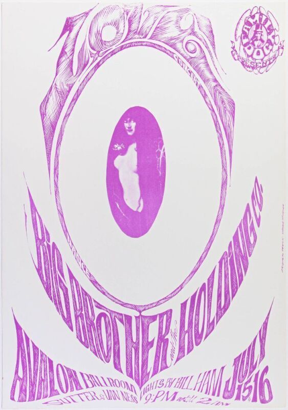 1966 FD-17A Love Big Brother Avalon Ballroom Poster Excellent 75