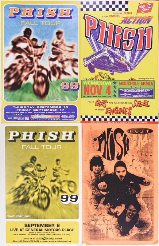 Lot of 4 Phish Flyers