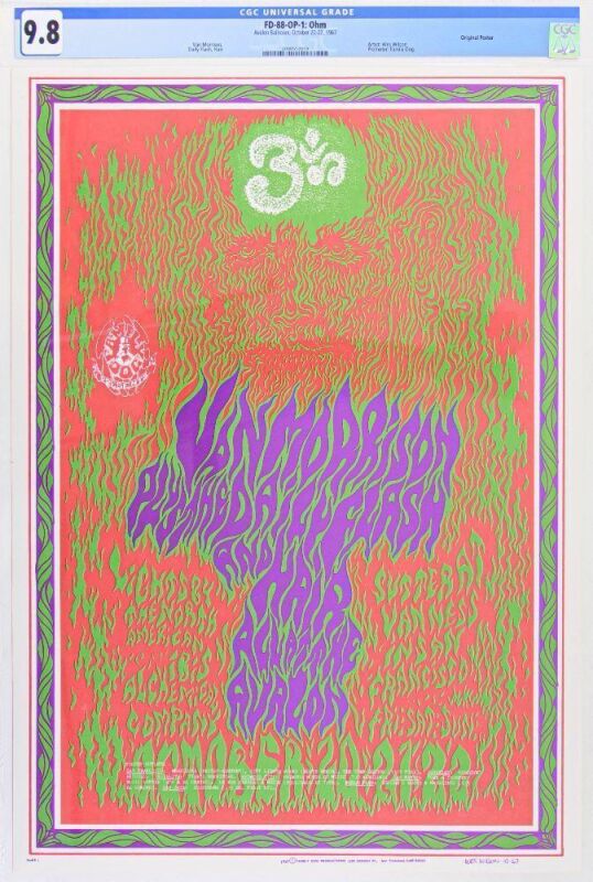 1967 FD-88 Van Morrison Avalon Ballroom Poster CGC 9.8