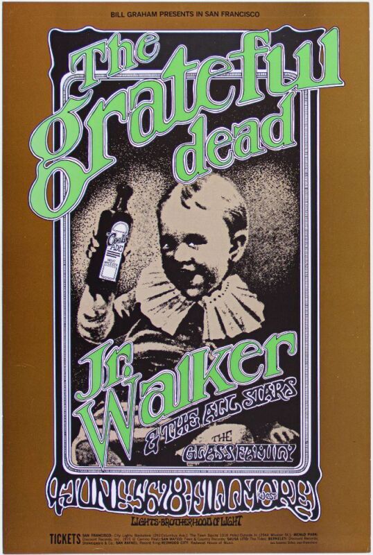 1969 BG-176 Grateful Dead Fillmore West Poster Near Mint 83