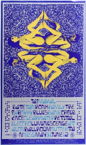 1968 FD-121 Taj Mahal Creedence Clearwater Revival Avalon Ballroom Poster Excellent 75