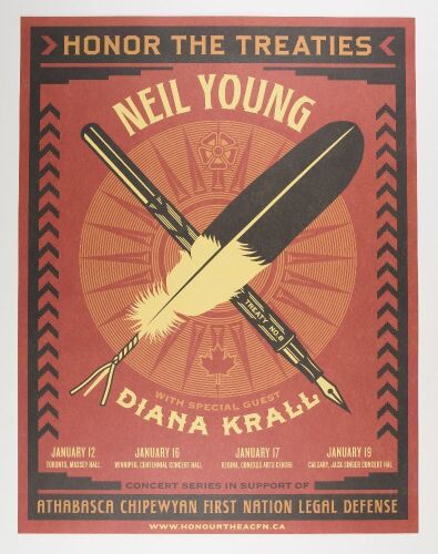 2014 Neil Young Diana Krall Massey Hall Toronto Poster Mint 91