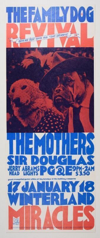 1969 FD-690117 Frank Zappa The Mothers Winterland Poster Mint 93