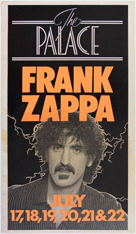 1984 Frank Zappa The Palace Theater Los Angeles Poster Excellent 70