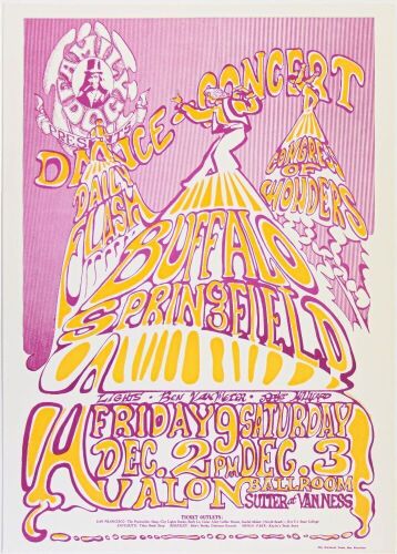 1966 FD-37 Buffalo Springfield Daily Flash Avalon Ballroom Poster Near Mint 83